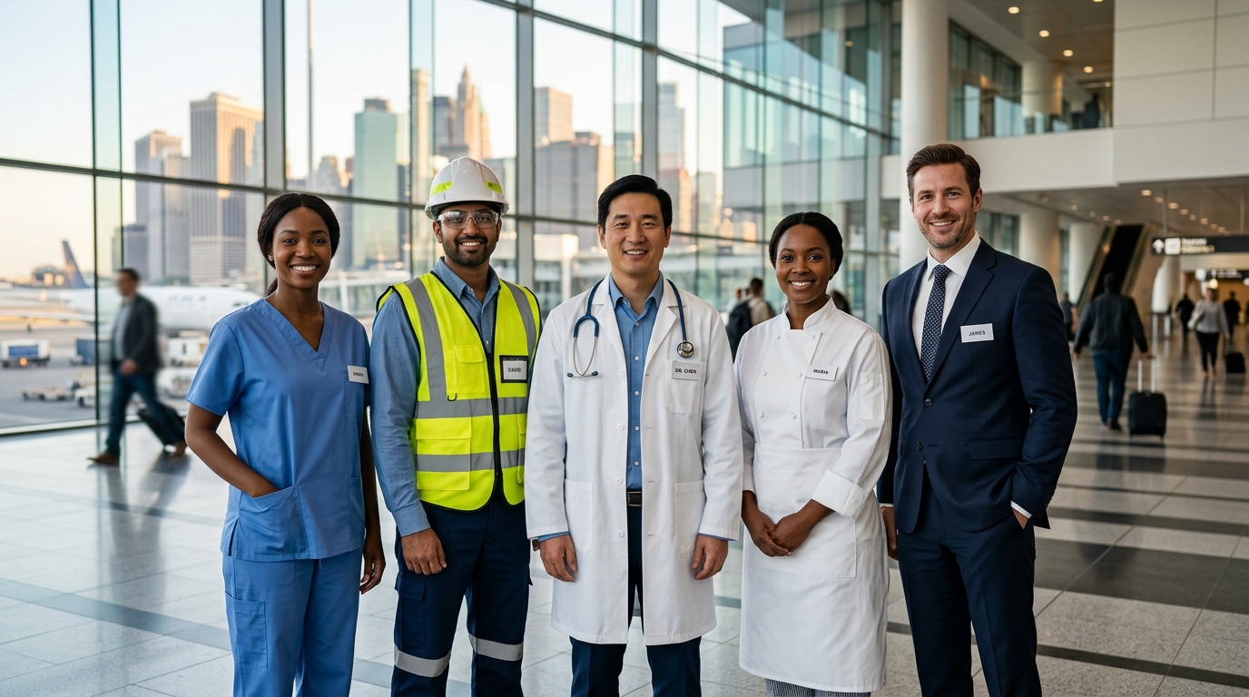 Diverse group of international professionals